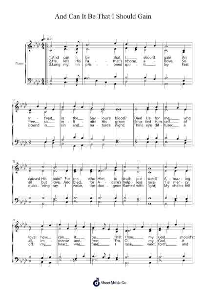 And Can It Be That I Should Gain? Sheet Music by Thomas Campbell-Arr.Chilflower