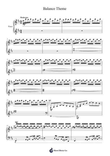 Balance Theme Sheet Music by undefined-Arr.Derwy Joylogg