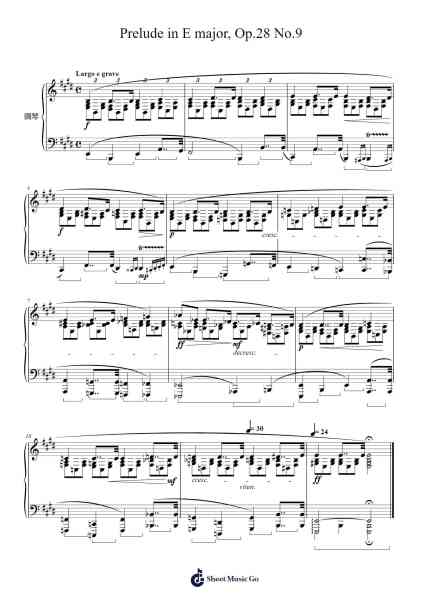 Prelude in E Major, Op. 28 No. 9 Sheet Music by Frédéric Chopin-Arr.Bardries Popelroy