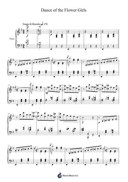 Dance of the Flower Girls Sheet Music by George L. Cobb-Arr.Lanme