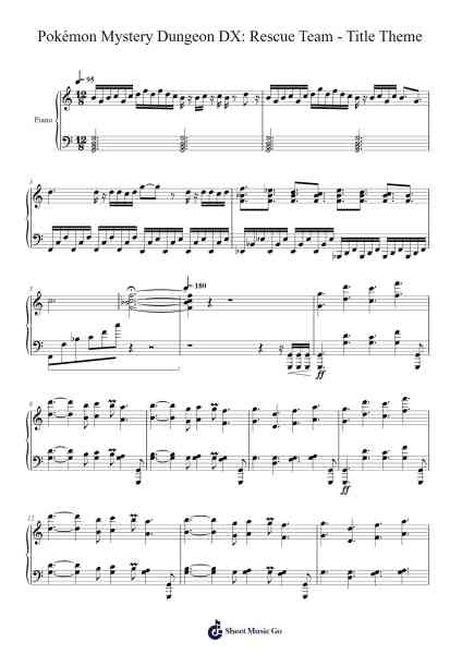 Pokémon Mystery Dungeon DX: Rescue Team - Title Theme Sheet Music by undefined-Arr.Kirkmaltz