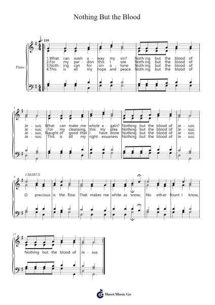 Nothing But the Blood Sheet Music by Robert Lowry-Arr.Regwill Nalome