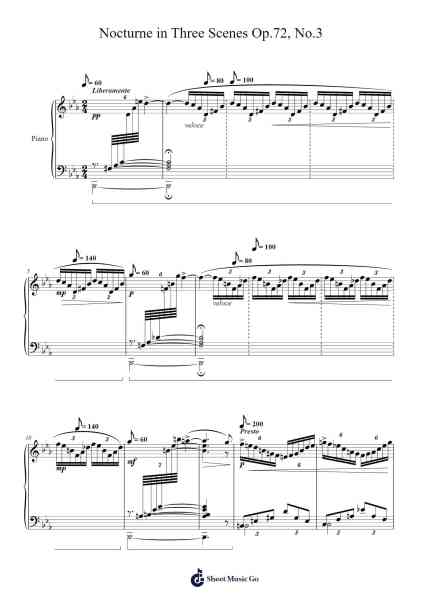 Nocturne in Three Scenes Op.72, No.3 Sheet Music by Selim Palmgren-Arr.Dukim