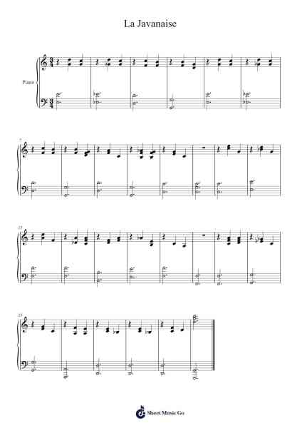 La Javanaise Sheet Music by Serge Gainsbourg-Arr.Tesssaul