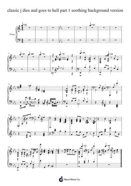 classic j dies and goes to hell part 1 soothing background version Sheet Music by undefined-Arr.Quintle