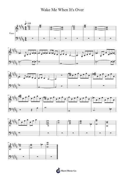 Wake Me When It's Over Sheet Music by Faouzia-Arr.Pehall