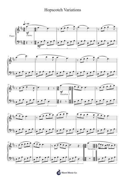 Hopscotch Variations Sheet Music by Pullbush-Arr.Bownio Elroytier