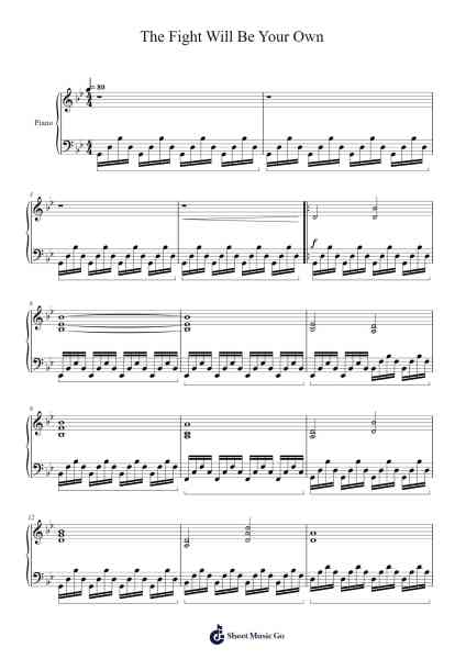The Fight Will Be Your Own Sheet Music by Steve Jablonsky-Arr.Uvey