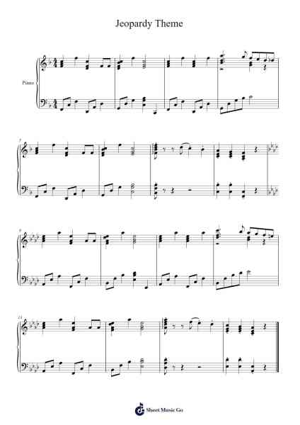Jeopardy Theme Sheet Music by Stefan Simanton-Arr.Cumrusk Wescky