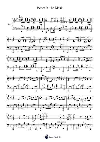 Beneath The Mask Sheet Music by undefined-Arr.Yetkim Vauglvis
