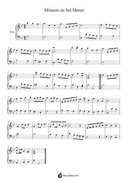 Minueto en Sol Menor (Minuet in G Minor) Sheet Music by Christian Pezold-Arr.Bardtrid