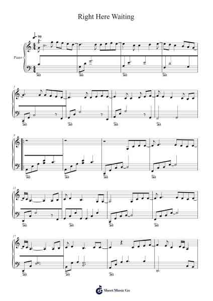 Right here waiting Sheet Music by Richard Marx-Arr.Osger
