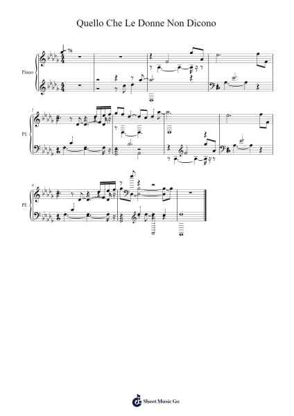 Quello Che Le Donne Non Dicono Sheet Music by Fiorella Mannoia-Arr.Huttwer Sampland