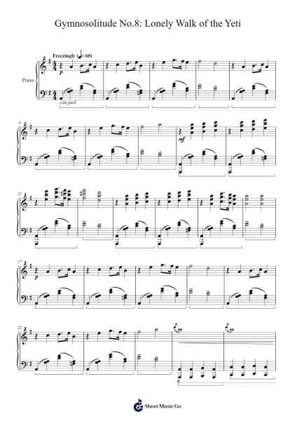 Gymnosolitude No.8: Lonely Walk of the Yeti Sheet Music by Tuukka Jokilehto-Arr.Maclup