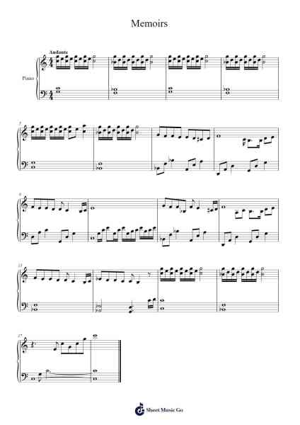 Memoirs Sheet Music by Scripkit-Arr.Woodthorne Rylee