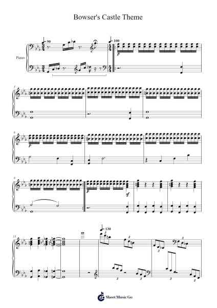Super Mario World - Bowser's Castle Theme Sheet Music by Koji Kondo-Arr.Yuledawn