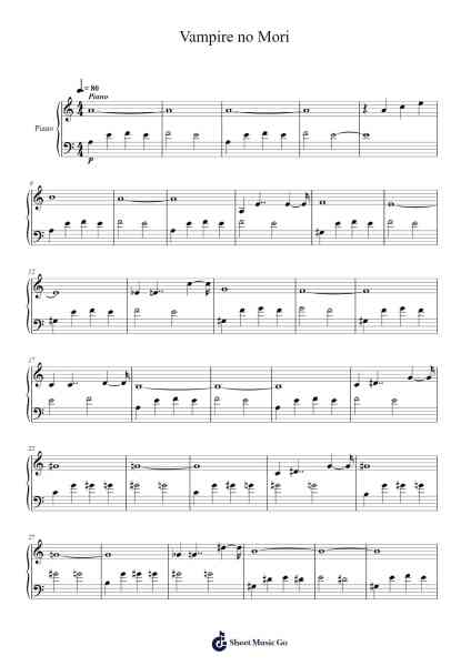 Vampire no Mori Sheet Music by Gosdred-Arr.Quenram