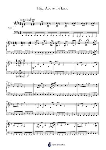 High Above the Land / The Flying Machine Sheet Music by Jake Kaufman-Arr.Bobgy