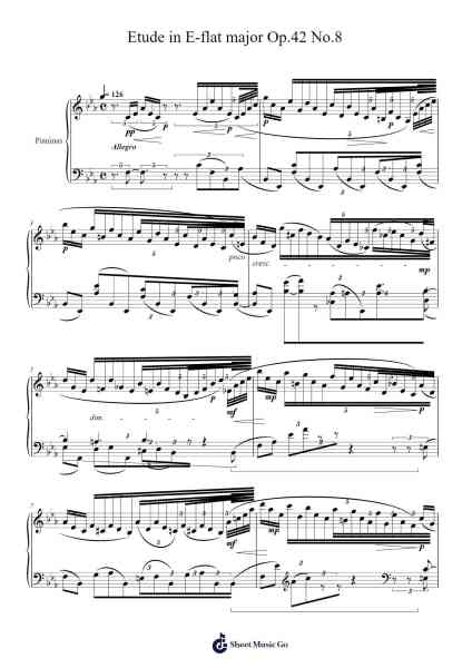 Etude in E-flat Major, Op. 42, No. 8 Sheet Music by Alexander Scriabin-Arr.Raemen