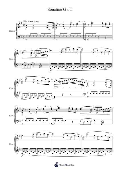 Sonatine G-dur Sheet Music by J. Dussek-Arr.Graril