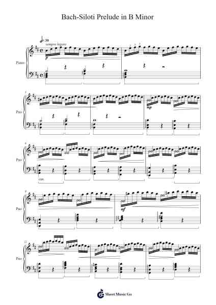 Prelude in B Minor, BWV 855a Sheet Music by Johann Sebastian Bach-Arr.Dierclaude Hedwill