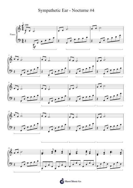 Sympathetic Ear - Nocturne #4 Sheet Music by Dolip-Arr.Fowter Brookecooke
