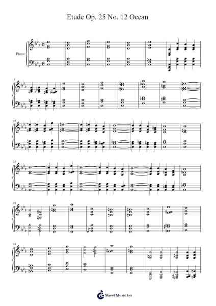 Etude Op. 25 No. 12 Ocean Sheet Music by Frédéric Chopin-Arr.Hornblack