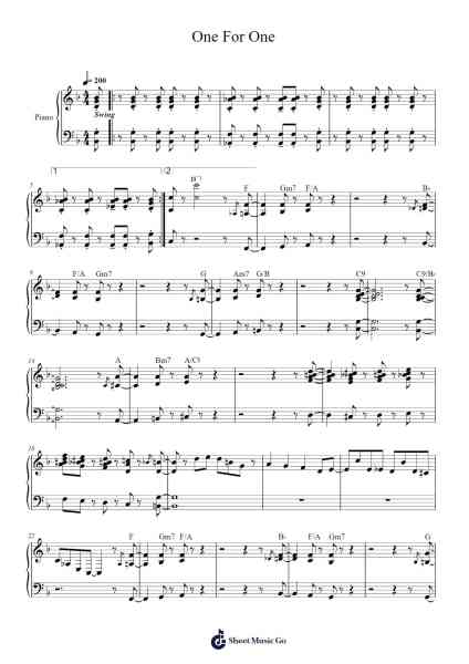 One For One Sheet Music by Jason Wright-Arr.Sylgou