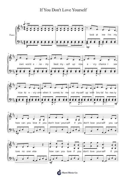 If You Don't Love Yourself Sheet Music by Morsecon-Arr.Yvonmand