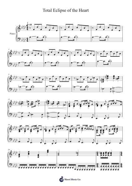 Total Eclipse of the Heart Sheet Music by Bonnie Tyler-Arr.Hobryce Cookeniei