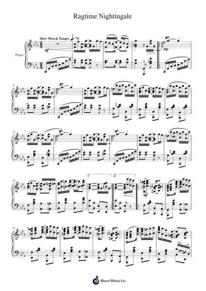 Ragtime Nightingale (1915) Sheet Music by Joseph F. Lamb-Arr.Kathmann