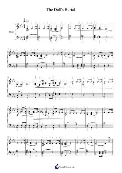 The Doll's Burial Sheet Music by Frédéric Chopin-Arr.Jorthodore Adegee
