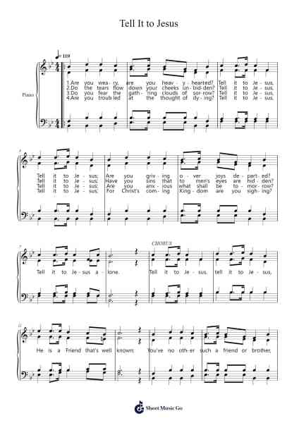 Tell It to Jesus Sheet Music by Edmund S. Lorenz-Arr.Cusnow Noahlis