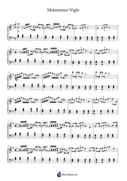 Midsummer Night Sheet Music by Brian Crain-Arr.Ranlass Dulelroy