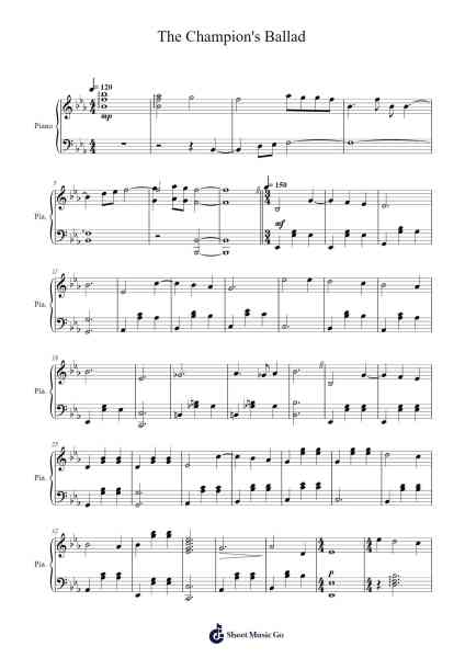 The Champion's Ballad Sheet Music by Manaka Kataoka/Yasuaki Iwata-Arr.Stilwald Mollswift