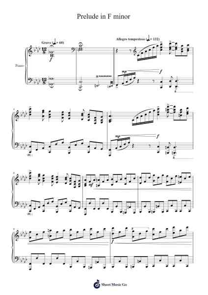Prelude in F minor Sheet Music by Cookeda-Arr.Cisraine