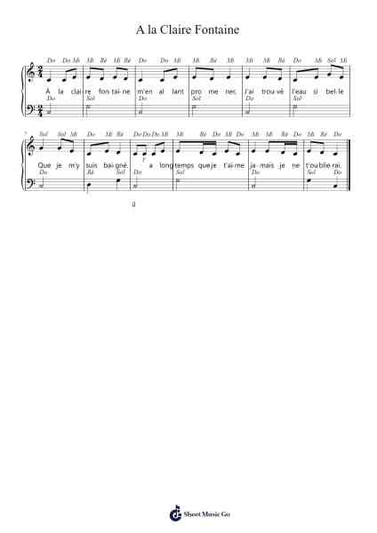 A la Claire Fontaine Sheet Music by undefined-Arr.Cropenn Brighted