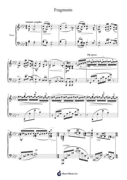 Fragments (1917) Sheet Music by Sergei Rachmaninoff-Arr.Trollfax