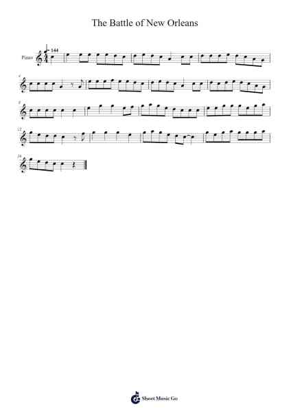 The Battle of New Orleans Sheet Music by undefined-Arr.Lytnoah