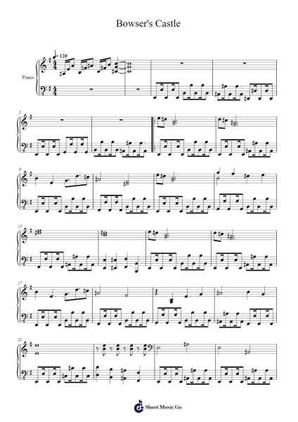 Bowser's Castle - Mario Kart DS Sheet Music by Nintendo-Arr.Walry