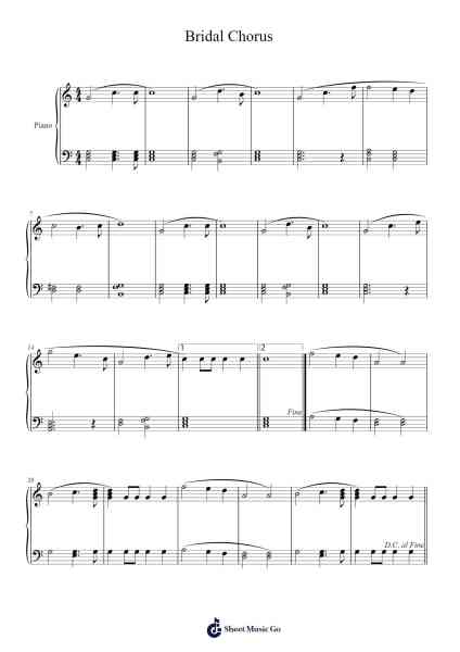 Bridal Chorus Sheet Music by Richard Wagner-Arr.Fieldtein