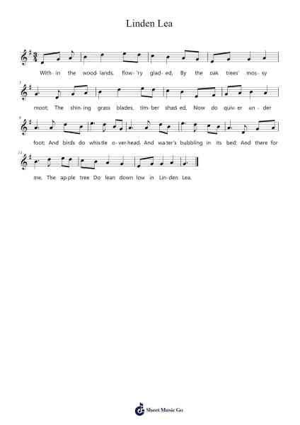Linden Lea Sheet Music by RadioNet-Arr.Chestom