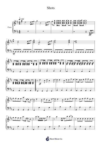 Shots Sheet Music by Imagine Dragons-Arr.Boycehe