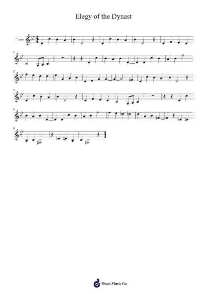 Elegy of the Dynast Sheet Music by Yoshihisa Hirano-Arr.Janron
