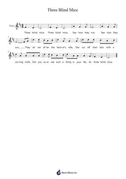Three Blind Mice Sheet Music by Toby Fox-Arr.Shawloyd
