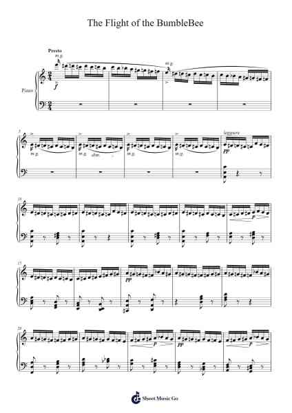 The Flight of the Bumblebee Sheet Music by Nikolai Rimsky-Korsakov-Arr.Kyletus Stanchloe