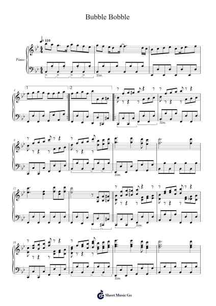 Bubble Bobble Sheet Music by Tadashi Kimijima-Arr.Upving