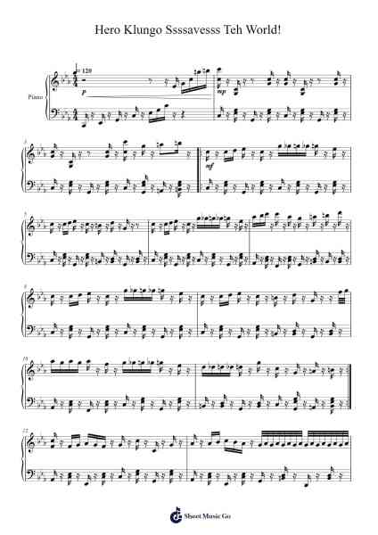 Hero Klungo Ssssavesss Teh World! Sheet Music by Grant Kirkhope-Arr.Oisenwoolf