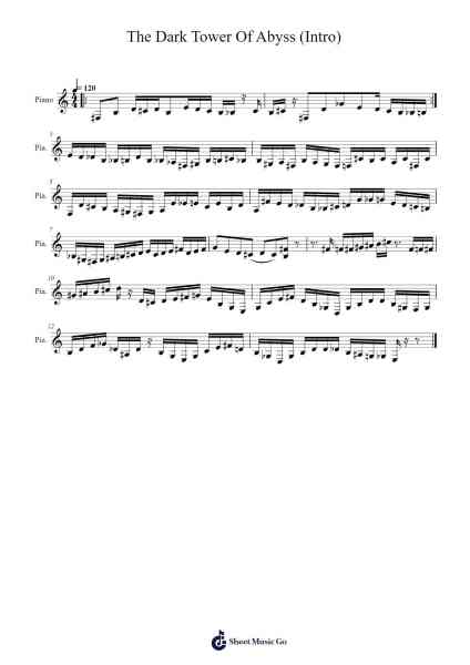 The Dark Tower Of Abyss (Intro) Sheet Music by Rhapsody Of Fire-Arr.Georpir Manback