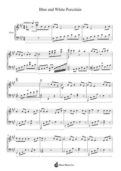 Blue and White Porcelain Sheet Music by 周杰伦-Arr.Beckfey Earlnice